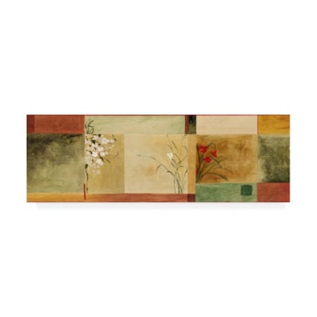 Pablo Esteban 'Colorful Panels Floral' Canvas Art,16x47